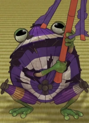 Character: Frog with Bull's Eye Pattern Umbrella