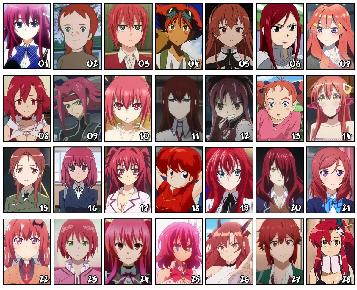Pink and Red~ Hair Anime Characters - Club 